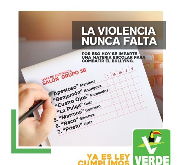 PARTIDO VERDE CUMPLE Y LE DICE ADIÓS AL BULLYING
