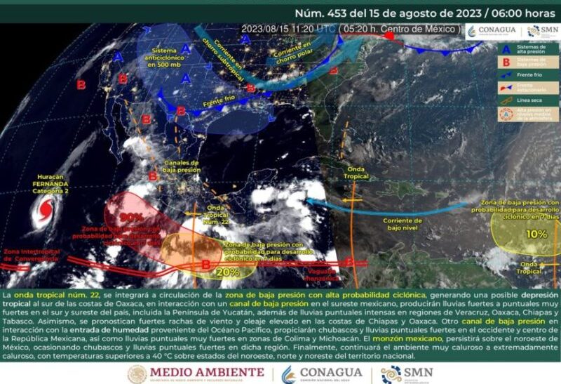 Durante las próximas 48 horas se prevén fuertes lluvias en todo el estado