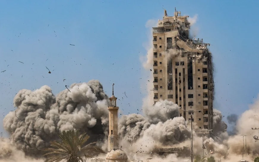 Israel derriba edificio en Gaza